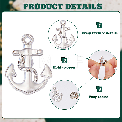 6Pcs Alloy Lapel Pin Backs JEWB-DC0001-23P-1