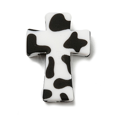 Cross with Cow Silicone Focal Beads SIL-G006-02D-1