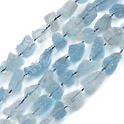 Raw Rough Natural Aquamarine Beads Strands G-D101-A13-1