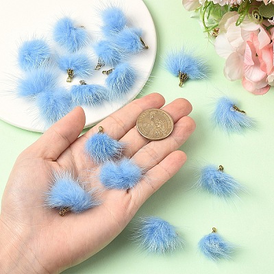Faux Mink Fur Tassel Pendant Decorations FIND-YW0002-24F-1