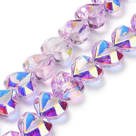 Electroplate Transparent Glass Beads Strands EGLA-B012-AB06-1