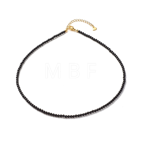 Natural Dyed & Heated Black Agate Beaded Necklaces for Women NJEW-JN03789-06-1