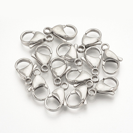Tarnish Resistant 304 Stainless Steel Lobster Claw Clasps X-STAS-T029-15-1