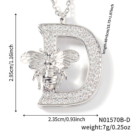 Brass Micro Pave Clear Cubic Zirconia Pendant Necklaces FS-WG7BC7F-04-1