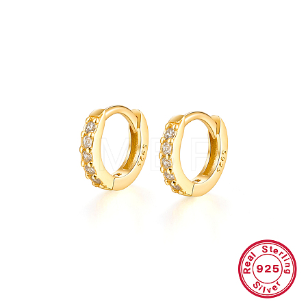 925 Silver Zircon Round Hoop Earrings Unisex Geometric Stylish Jewelry KO3739-2-1