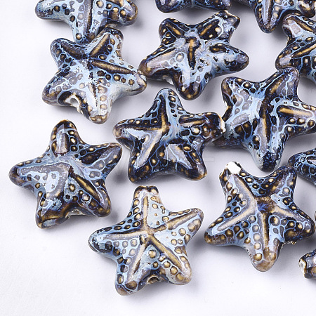Handmade Porcelain Beads X-PORC-S498-33B-1