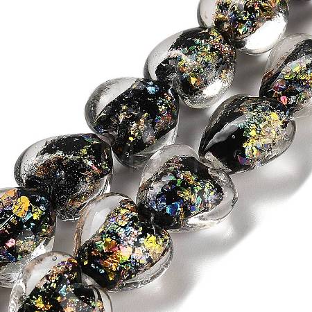 Handmade Dichroic Foil Glass Beads Strands DICH-U001-03A-1