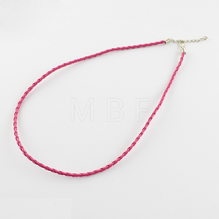 Trendy Braided Imitation Leather Necklace Making NJEW-S105-005-1