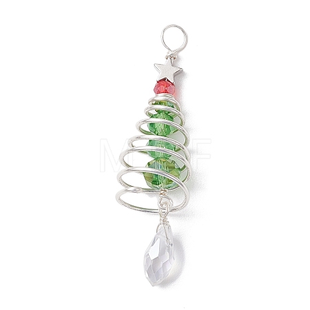 Christmas Theme Copper Wired Glass Big Pendants PALLOY-JF02857-03-1