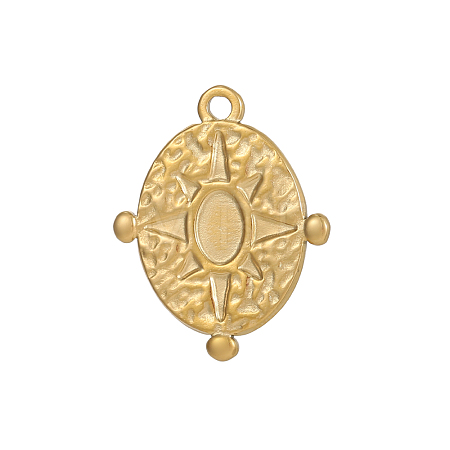 304 Stainless Steel Pendant Cabochon Settings STAS-OY009-09G-1