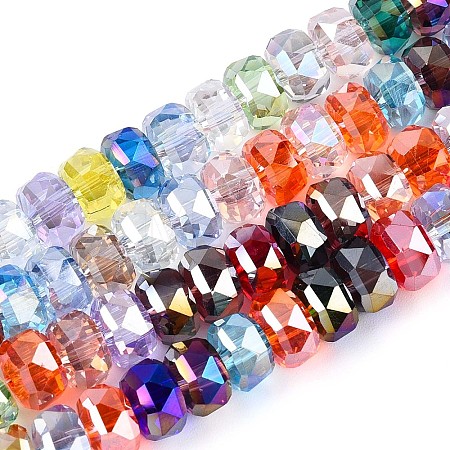 Electroplate Transparent Glass Beads Strands X-EGLA-N022-04A-D01-1