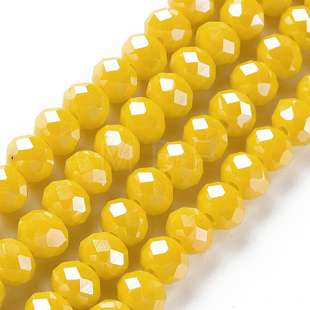 Electroplate Glass Beads Strands EGLA-A034-P4mm-A07-1
