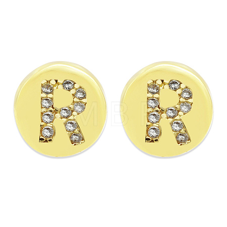 Brass Micro Pave Clear Cubic Zirconia Beads KK-T030-LA843-RX3-1