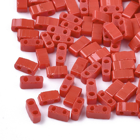 2-Hole Opaque Glass Seed Beads SEED-S023-05E-1