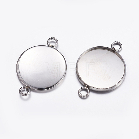 Tarnish Resistant 304 Stainless Steel Cabochon Connector Settings X-STAS-P161-29-20mm-1
