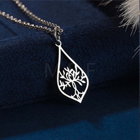 304 Stainless Steel Laser Cut Pendant Necklaces FS-WGA4904-20-1