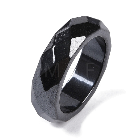 Magnetic Synthetic Hematite Finger Ring for Men Women RJEW-A047-01F-1