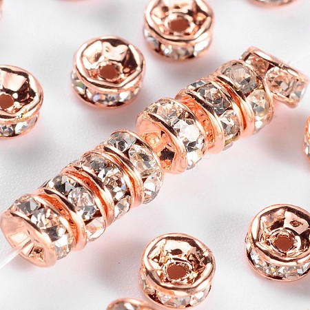 Brass Rhinestone Spacer Beads RB-A014-Z4mm-01RG-NF-1
