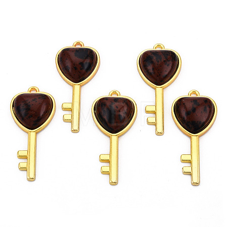 Natural Mahogany Obsidian Pendants G-N326-158-09-1