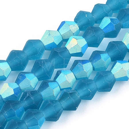 Imitate Austrian Crystal Bicone Frosted Glass Beads Strands EGLA-A039-T3mm-MB01-1