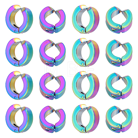 12Pairs PVD Vacuum Plating 304 Stainless Steel Clip-on Earring Findings STAS-UN0030-44-1
