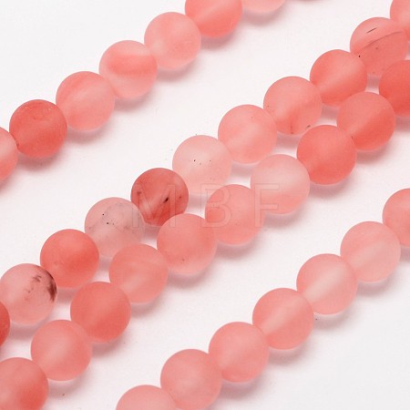 Cherry Quartz Glass Beads Strands G-D684-10mm-1