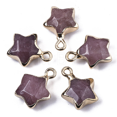 Natural Strawberry Quartz Pendants G-N326-36D-1