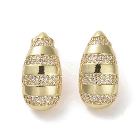 Brass Micro Pave Cubic Zirconia Stud Earrings EJEW-H308-08G-04-1