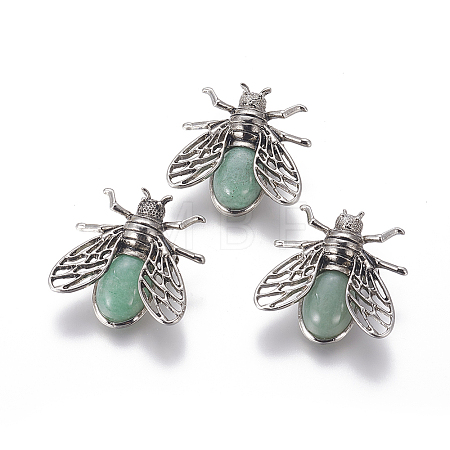 Natural Green Aventurine Brooches G-A176-D06-1-1