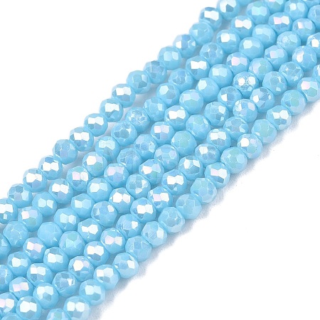 Electroplate Glass Beads Strands EGLA-A044-P1mm-B08-1