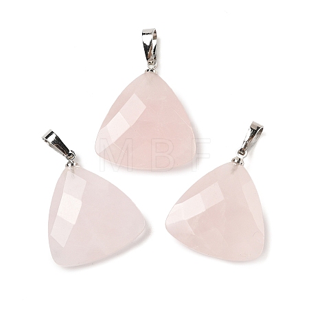 Natural Rose Quartz Pendants G-L614-D04-P04-1