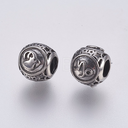 316 Surgical Stainless Steel European Beads STAS-F195-128P-02-1