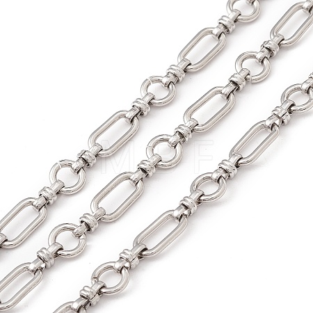 Tarnish Resistant 304 Stainless Steel Ring and Oval Link Chains X-CHS-E023-04P-1