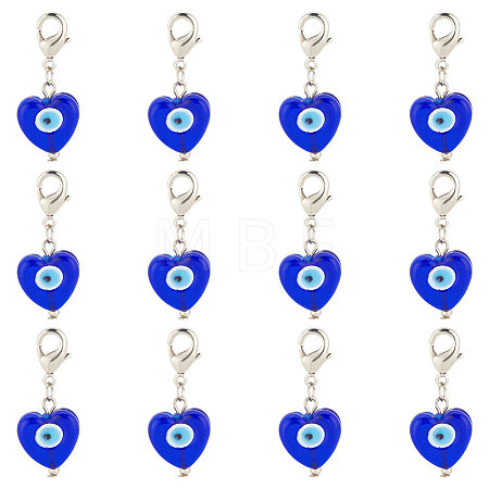 Handmade Evil Eye Lampwork Pendant Decoration PALLOY-PH01585-1