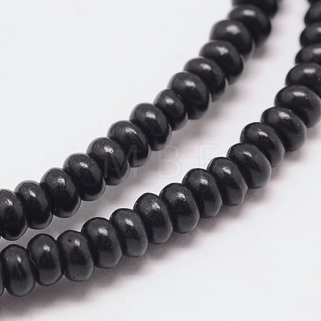 Dyed Synthetical Turquoise Rondelle Bead Strand G-P083-6mm-84L-1