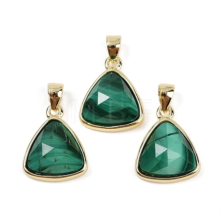Natural Malachite Pendants G-O176L-14G-1