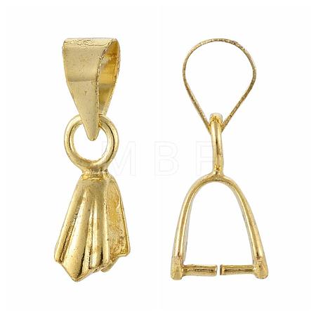 Golden Brass Ice Pick Pinch Bails X-KK-E143-G-1