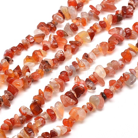 Natural South Red Agate Chips Bead Strands X-G-M205-40-1