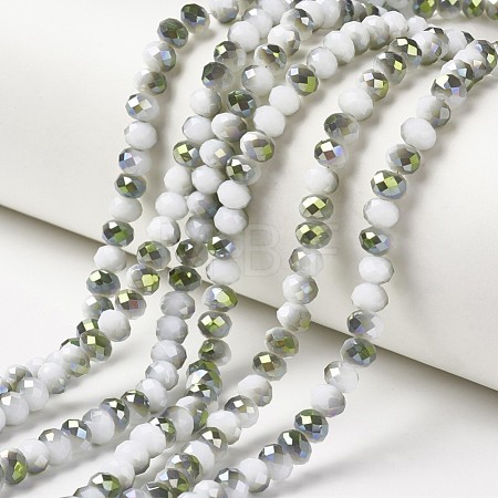 Electroplate Opaque Glass Beads Strands EGLA-A034-P4mm-S18-1