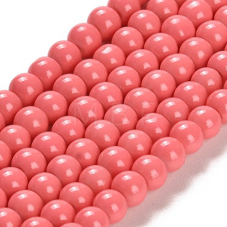 Painted Glass Bead Strands DGLA-S071-4mm-B34-1