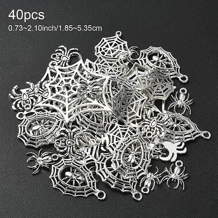 40Pcs 5 Styles Tibetan Style Alloy Pendants FIND-YW0006-36-1