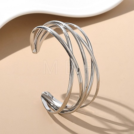 Electrophoresis Iron Cuff Bangles BJEW-M057-07P-1
