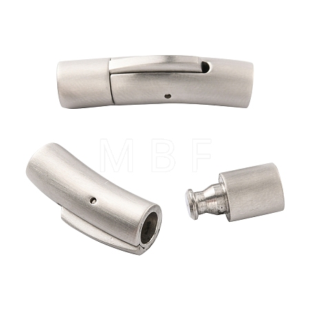 Tarnish Resistant Matte Column 304 Stainless Steel Bayonet Clasps STAS-N014-31-5mm-A-1