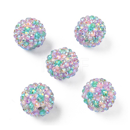 Round Resin Rhinestone Beads OACR-Z035-02D-1