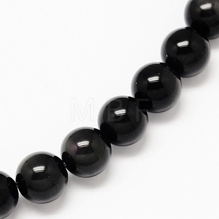 Grade AA Natural Obsidian Round Beads Strands X-G-L275-03-6mm-1