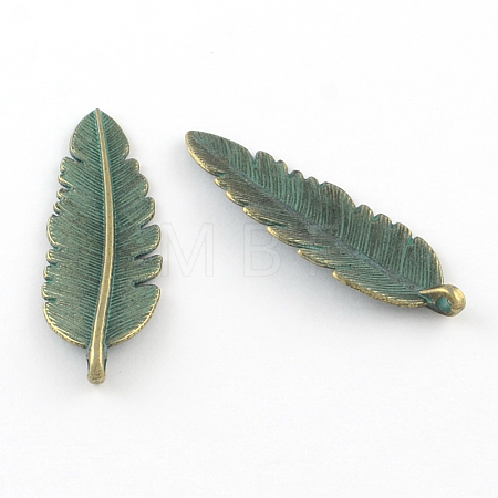 Zinc Alloy Leaf Pendants X-PALLOY-R065-009-LF-1