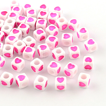 Opaque Acrylic European Beads X-OPDL-S078-07-1