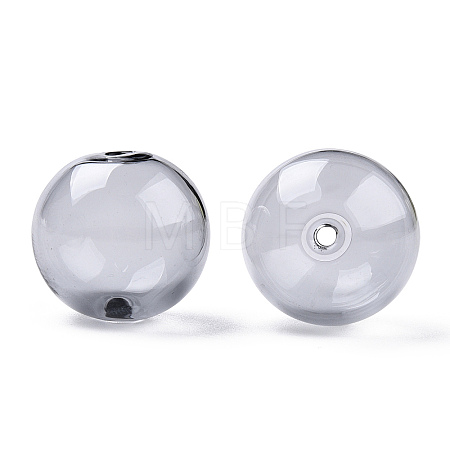 Transparent Blow High Borosilicate Glass Globe Beads GLAA-T003-09G-1
