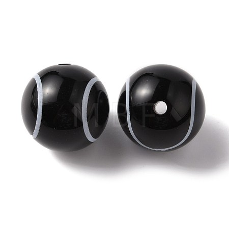 Sport Theme Opaque Resin Beads RESI-TAC0016-04A-1