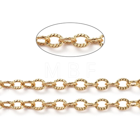 3.28 Feet Brass Textured Cable Chains X-CHC-G005-01G-1
